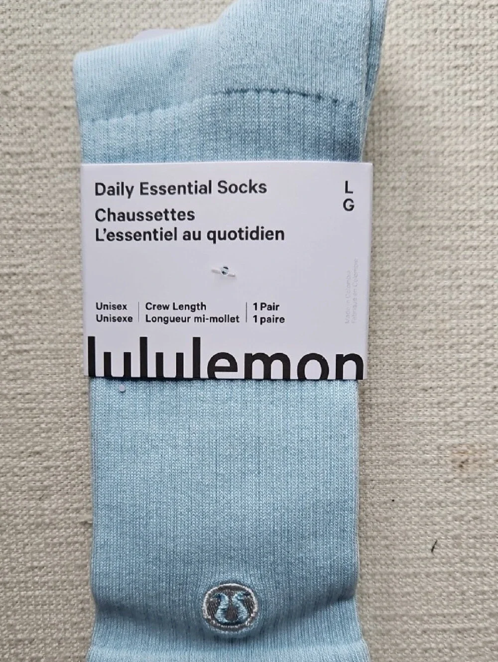 lululemon athletica Unisex Daily Essential Crew Socks - Light Blue